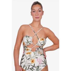 PatBO White Jasmine Lace-up One Piece Swimsuit Size M